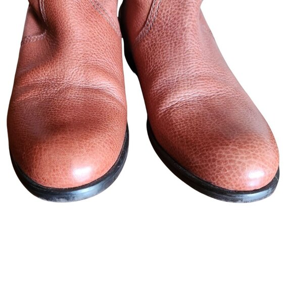 Italian Cognac Brown Knee High Leather Boots Size 9.5 M - Picture 4 of 10